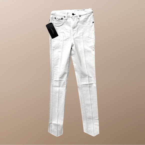 NWT $225 Rag & Bone High Rise Ankle Skinny Jeans White 25 - Picture 6 of 14